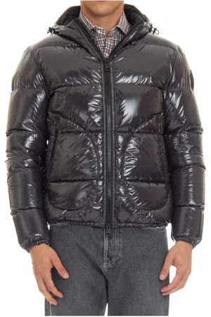 HERNO Down Jackets, male, , Size: 2XL Grey Lacquer Effect Puffer Coat
