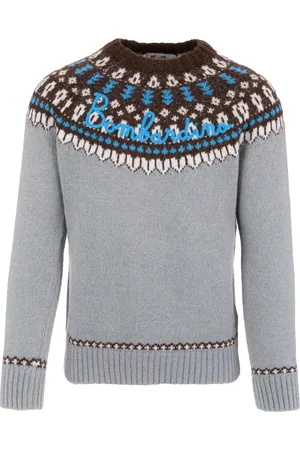MC2 SAINT BARTH Round-neck Knitwear, male, , Size: XL Embroidered acrylic blend sweater