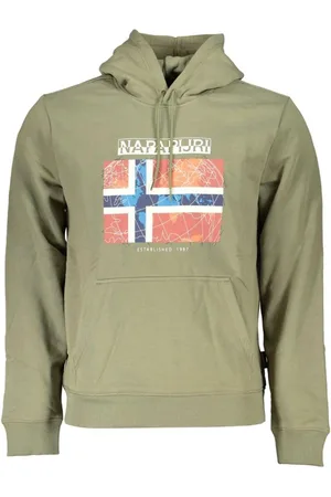 Napapijri Hoodies, male, , Size: XS Hooded Cotton Sweatshirt with Logo Print