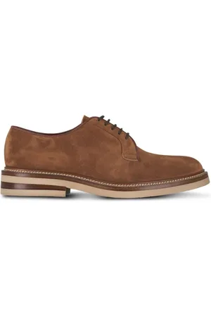 Brunello Cucinelli Laced Shoes, male, , Size: 9 US Contrast Sole Derby Shoes
