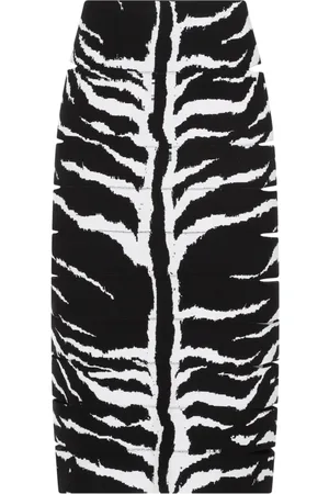 Alaïa Midi Skirts, female, , Size: XS Zebra Pencil Skirt Black White