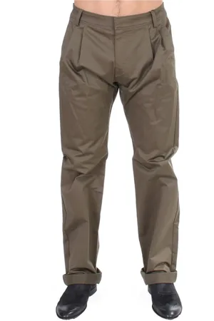Gianfranco Ferré Straight Trousers, male, , Size: M Cotton Stretch Logo Pants