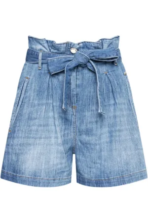 Liu Jo Denim Shorts, female, , Size: W25 High-waisted Denim Shorts with Ribbon