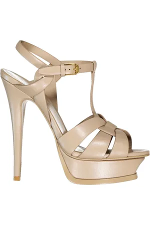 Saint Laurent High Heel Sandals, female, , Size: 10 1/2 US Elevate Style with High Heel Leather Sandals