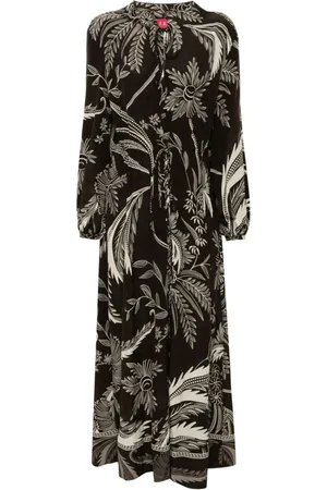 F.R.S For Restless Sleepers Maxi Dresses, female, , Size: XS Botanical Print Silk Dress