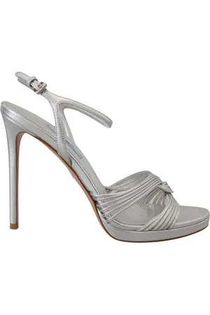 Prada High Heel Sandals, female, , Size: 11 US Silver Stiletto Heel Sandals