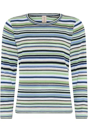 Skovhuus Round-neck Knitwear, female, , Size: M Multi Col. Striped Pullov Blouse