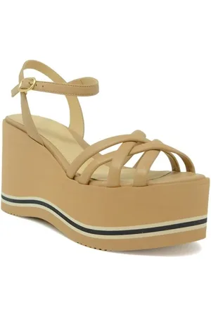 Paloma Barceló Wedges, female, , Size: 9 US Brown Leather Wedge Sandals Ss24