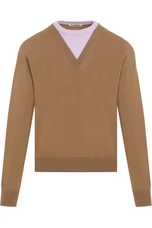 Jil Sander Round-neck Knitwear, male, , Size: M Walnut Jumper