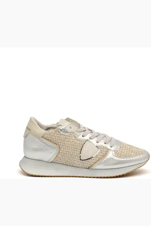 Philippe model Sneakers, female, , Size: 10 US Fabric Sneakers with Silver Details