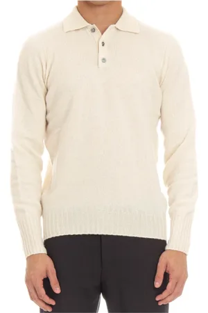 DRUMOHR V-neck Knitwear, male, , Size: 2XL Polo Sweater Cream