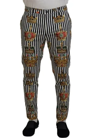 Dolce & Gabbana Slim-fit Trousers, male, , Size: XS Crown Trouser Pants