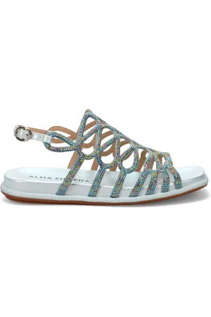 Alma en Pena Flat Sandals, female, , Size: 9 US Clear Blue Sandals Sophisticated Comfortable