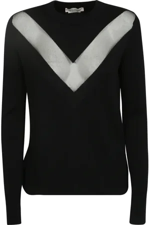 Alexander McQueen Round-neck Knitwear, female, , Size: M Transparent Sweater with Roundneck