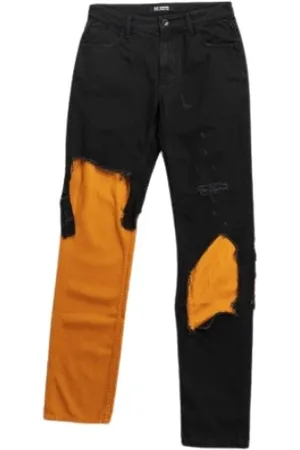 RAF SIMONS Straight Jeans, male, , Size: W29 Destroyed slim fit jeans