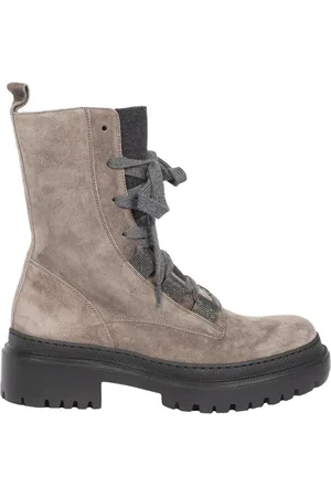 Brunello Cucinelli Lace-up Boots, female, , Size: 6 US Suede Ankle Boots
