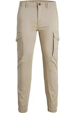 JACK & JONES Slim-fit Trousers, male, , Size: W38 L32 Cotton Trousers with Zip Fastening