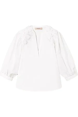 Twin-Set Blouses, female, , Size: S Floral Patch Poplin Blouse