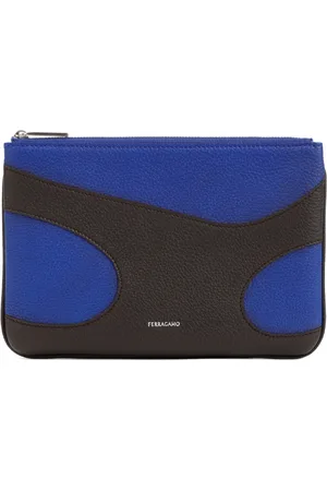 Salvatore Ferragamo Clutches, male, , Size: ONE SIZE Brown Leather Phone Case Cut Out