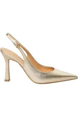 ROBERTO FESTA Pumps, female, , Size: 7 1/2 US Soft Platinum Sandal with Adjustable Ankle Strap