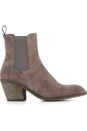 Officine creative Cowboy Boots, female, , Size: 8 1/2 US Grey Suede Chelsea Flat Shoes