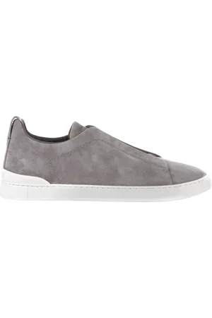 Ermenegildo Zegna Sneakers, male, , Size: 11 US Light Grey Triple Stitch Low Top Sneakers