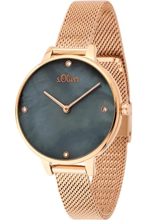 QS by s.Oliver Watches, female, , Size: ONE SIZE Ladies Watch So-3657-Mq Gold Black