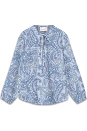 MC2 SAINT BARTH Blouses, female, , Size: M Silk Voile Cashmere Print Women