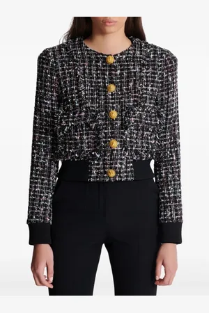 Balmain Tweed Jackets, female, , Size: M Colorful Combined Bomber Jacket
