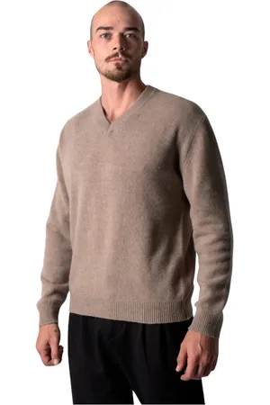 Daniele Fiesoli V-neck Knitwear, male, , Size: M Melange Cashmere V Neck Pullover