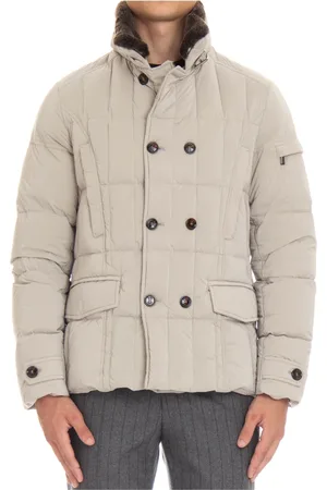 MOORER Down Jackets, male, , Size: XL Quilted Double-Breasted Peacoat