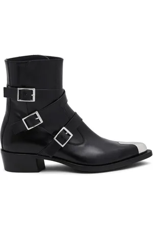 Alexander McQueen Cowboy Boots, male, , Size: 7 US Punk Triple Strap Ankle Boots