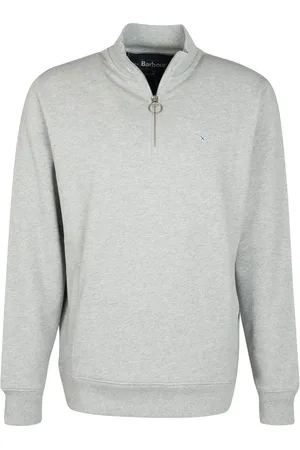 Barbour Sweatshirts, male, , Size: L Grey Marl Half Zip Pullover