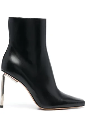 OFF-WHITE Heeled Boots, female, , Size: 11 US Leather Ankle Boots