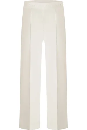 Cambio Straight Trousers, female, , Size: 2XL Elegant Trousers with Wide Waistband and Cropped Length