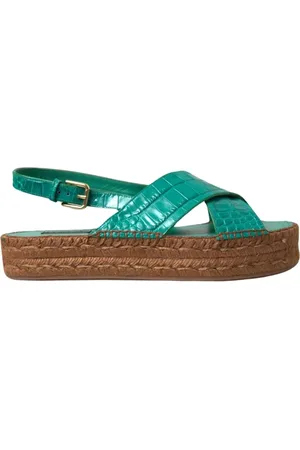 Dolce & Gabbana Flat Sandals, female, , Size: 9 US Leather Platform Sandals