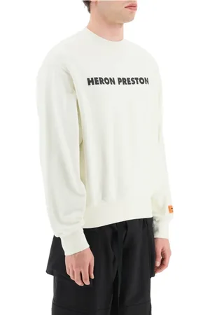 Heron Preston Sweatshirts, male, , Size: XL Cotton Crewneck Sweatshirt with Logo Print and Embroidery