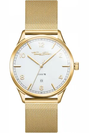 Thomas Sabo Watches, male, , Size: ONE SIZE Gold White Dial Milanese Bracelet Watch