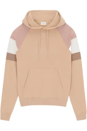 Saint Laurent Hoodies, male, , Size: M Embroidered Logo Hooded Sweatshirt