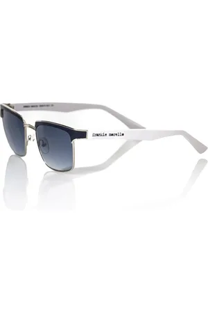 FRANKIE MORELLO Sunglasses, male, , Size: ONE SIZE Leather Clubmaster Sunglasses Blue Lens