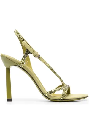 Salvatore Ferragamo High Heel Sandals, female, , Size: 6 1/2 US Gancini Rhinestone Sandals