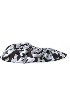 Dolce & Gabbana Slippers, female, , Size: 9 US White Logo Print Nylon Slip On Flats Shoes