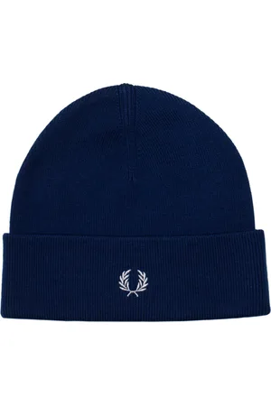 Fred Perry Beanies, male, , Size: ONE SIZE Navy Wool Logo Beanie