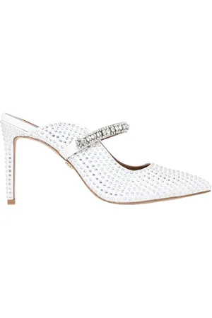 Kurt Geiger Heeled Mules, female, , Size: 10 US Crystal Bianco Slip-On Sandals
