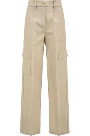 Aspesi Wide Trousers, female, , Size: 2XS Natural Trousers for Women