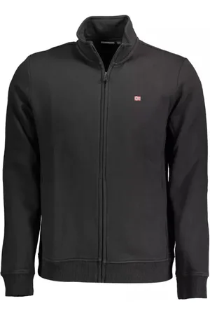 Napapijri Zip-throughs, male, , Size: S Cotton Sweater with Embroidery and Zip