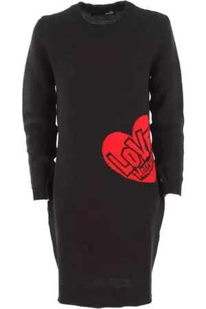 Moschino Knitted Dresses, female, , Size: M Heart Pattern Wool Dress