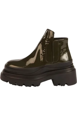 Plan C Ankle Boots, female, , Size: 7 US Chunky Patent Leather Ankle Booties