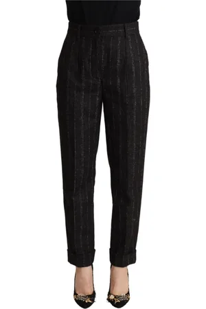 Dolce & Gabbana Slim-fit Trousers, female, , Size: 2XS Striped High Waist Tapered Pants