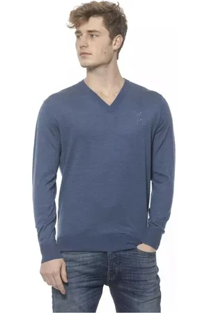 BILLIONAIRE V-neck Knitwear, male, , Size: S Embroidered V-Neck Cashmere Sweater